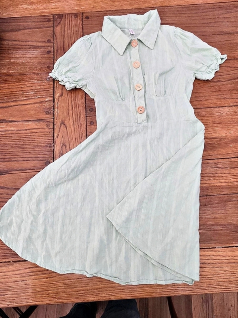 Dressfo Mini Shirt Dress in Green Size 6